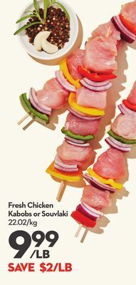 Longo's Fresh chicken kabobs or souvlaki offer