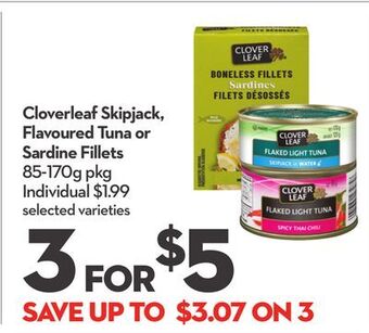 Longo's Cloverleaf skipjack, flavoured tuna or sardine fillets offer