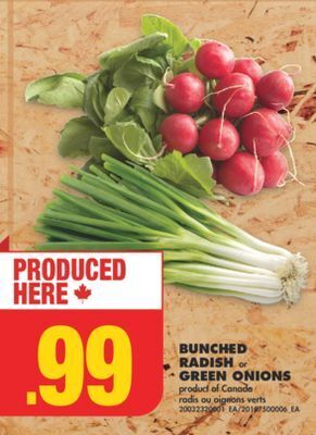 No Frills Bunched radish or green onions offer