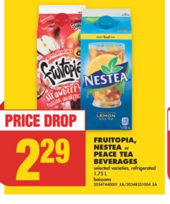 No Frills Fruitopia, nestea or peace tea beverages, 1.75 l offer