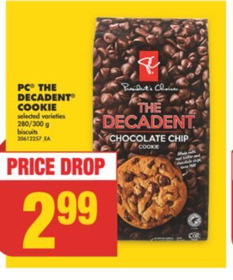No Frills Pc® the decadent® cookie, 280/300 g offer