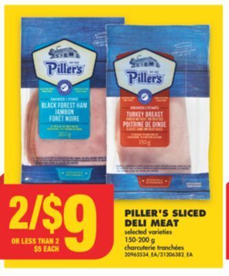 No Frills Piller's sliced deli meat, 150-200 g offer