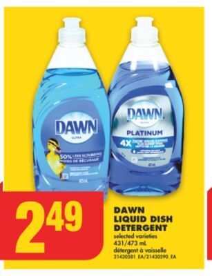 No Frills Dawn liquid dish detergent, 431/473 ml offer