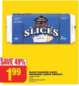 No Frills Black diamond slices processed cheese product, 410 g offer