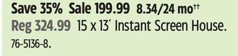 Canadian Tire Coleman 15 x 13´ instant screen house offer