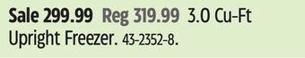 Canadian Tire 3.0 cu-ft upright freezer offer