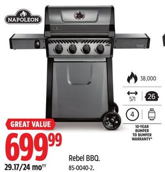 Canadian Tire Napoleon rebel bbq offer