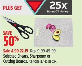 Canadian Tire Selected shears, sharpener or cutting boards offer