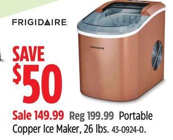 Canadian Tire Frigidaire portable copper ice maker, 26 lbs offer