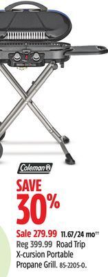 Canadian Tire Coleman road trip x-cursion portable propane grill offer