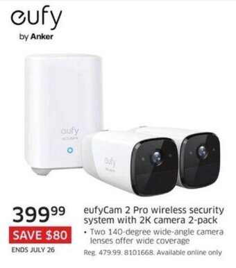 The Source eufyCam 2 Pro wireless security system with 2K camera 2-pack offer