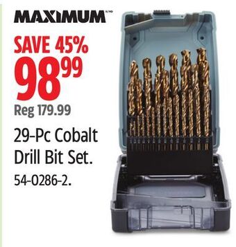 Canadian Tire Maximum 29-pc cobalt drill bit set offer