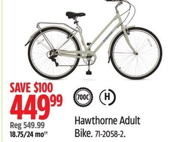 Canadian Tire Hawthorne adult bike offer