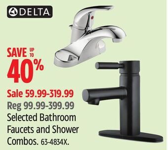 Canadian Tire Delta selected bathroom faucets and shower combos offer