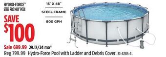 Canadian Tire Hydro-force pool with ladder and debris cover offer