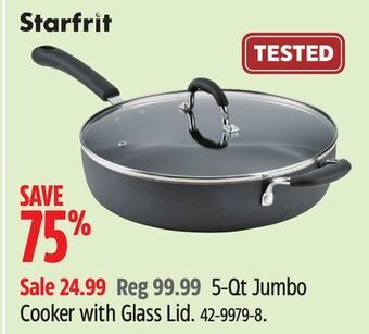 Canadian Tire Starfrit 5-qt jumbo cooker with glass lid offer