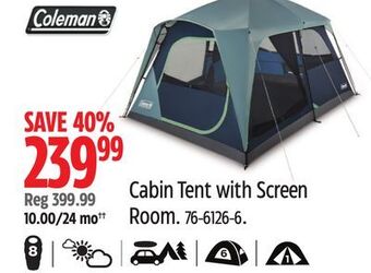Canadian Tire Coleman cabin tent with screen room offer