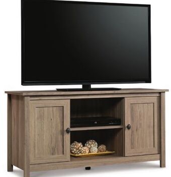 Canadian Tire Sauder salted oak entertainment stand offer