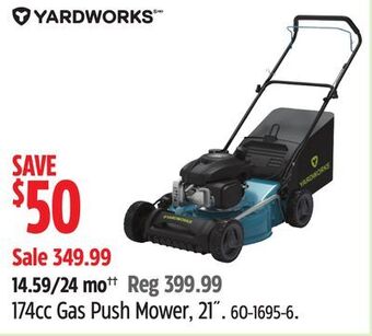 Canadian Tire Yardworks 174cc gas push mower, 21 offer