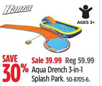 Canadian Tire Banzai aqua drench 3-in-1 splash park offer