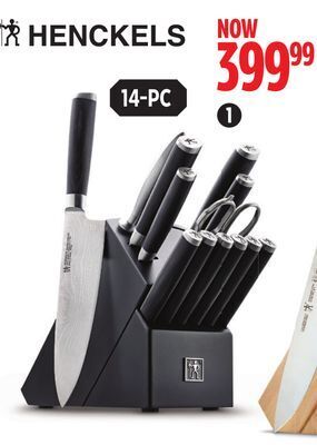 Canadian Tire Henckels damascus knife block set,black offer