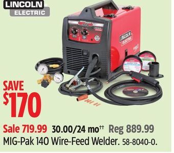 Canadian Tire Lincoln electric mig-pak 140 wire-feed welder offer
