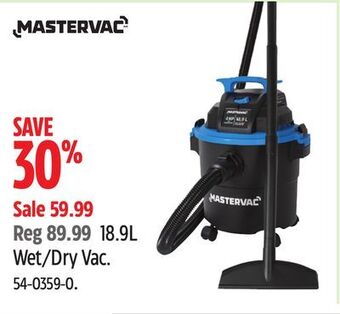 Canadian Tire Mastervac 18.9l wet/dry vac offer