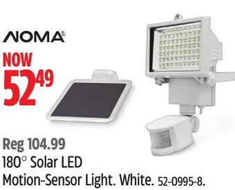 Canadian Tire Noma 180° solar led motion-sensor light white offer