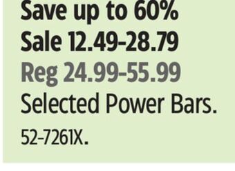 Canadian Tire Selected power bars offer