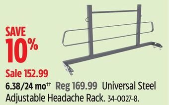 Canadian Tire Cargomaster universal steel adjustable headache rack offer