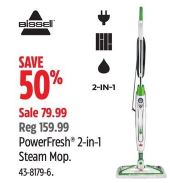 Canadian Tire Bissell powerfresh 2-in-1 steam mop offer