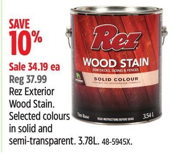 Canadian Tire Rez exterior wood stain offer