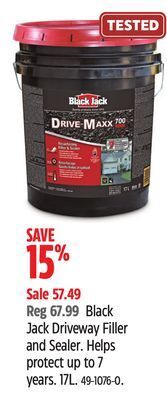Canadian Tire Black jack driveway filler and sealer offer