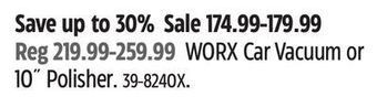 Canadian Tire Worx car vacuum or 10˝ polisher offer