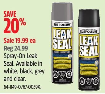 Canadian Tire Rust-oleum spray-on leak seal offer