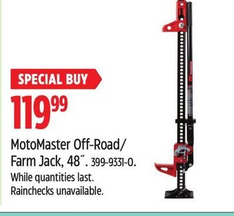 Canadian Tire Motomaster off-road/farm jack, 48 offer