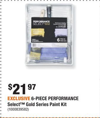 Home Depot Exclusive 6-piece performance select™ gold series paint kit offer