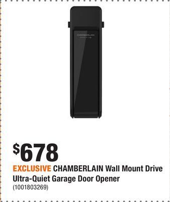 Home Depot Exclusive chamberlain wall mount drive ultra-quiet garage door opener offer