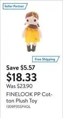 Walmart Finelook pp cotton plush toy offer