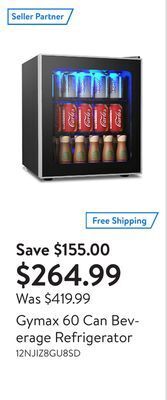 Walmart Gymax 60 can beverage refrigerator offer