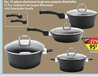 Sushi Shop 12 pcs. cookware set forged allaminium with detachable handle offer