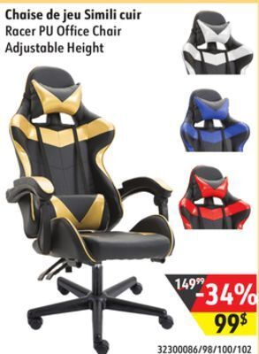 Sushi Shop Racer pu office chair adjustable height offer