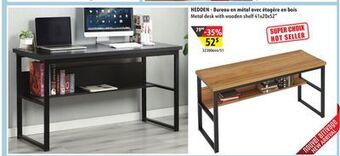 Sushi Shop Metal desk with wooden shelf 41x20x52 offer