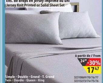 Sushi Shop Jersey knit printed or solid sheet set offer