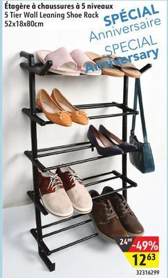 Sushi Shop 5 tier wall leaning shoe rack offer