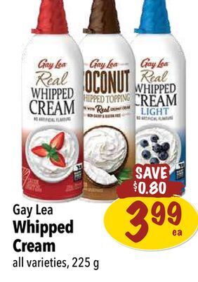 Farm Boy Gay lea whipped cream offer