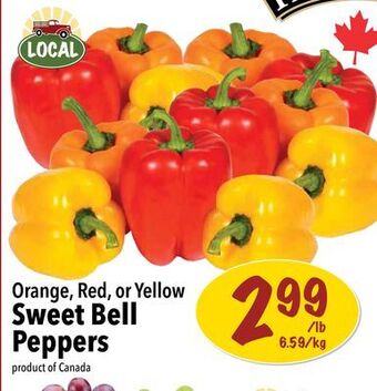 Farm Boy Orange, red, or yellow sweet bell peppers offer