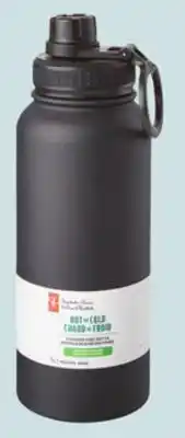 Loblaws Pc® double-wall stainless steel dual lid bottle, 1 l offer