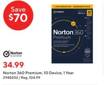 Staples Norton 360 premium - 10 device - 1 year offer