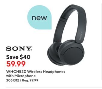 Staples Sony whch520/b wireless headphones with microphone offer